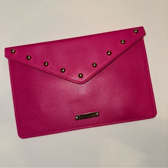 Juicy Couture Handbags - Juicy Couture Pink Studded Envelope Clutch